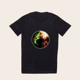 horse wild mane watercolor splatters T Shirt