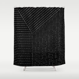 Lines (Black) Shower Curtain