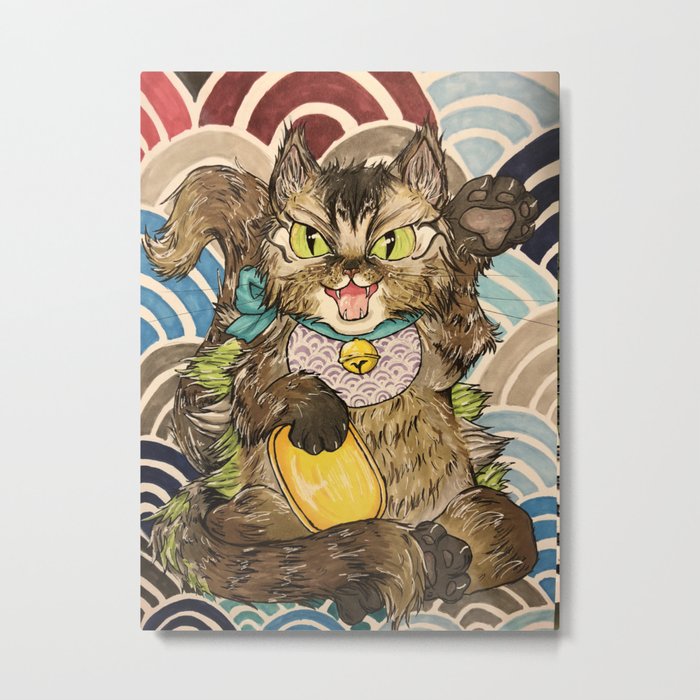 Maine Coon Negora - Lucky Cat Metal Print