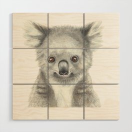 Koala watercolor drawing Wood Wall Art