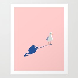 Dreaming seagull Art Print