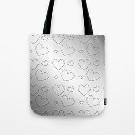 Silver Heart Pattern Love Collection Tote Bag