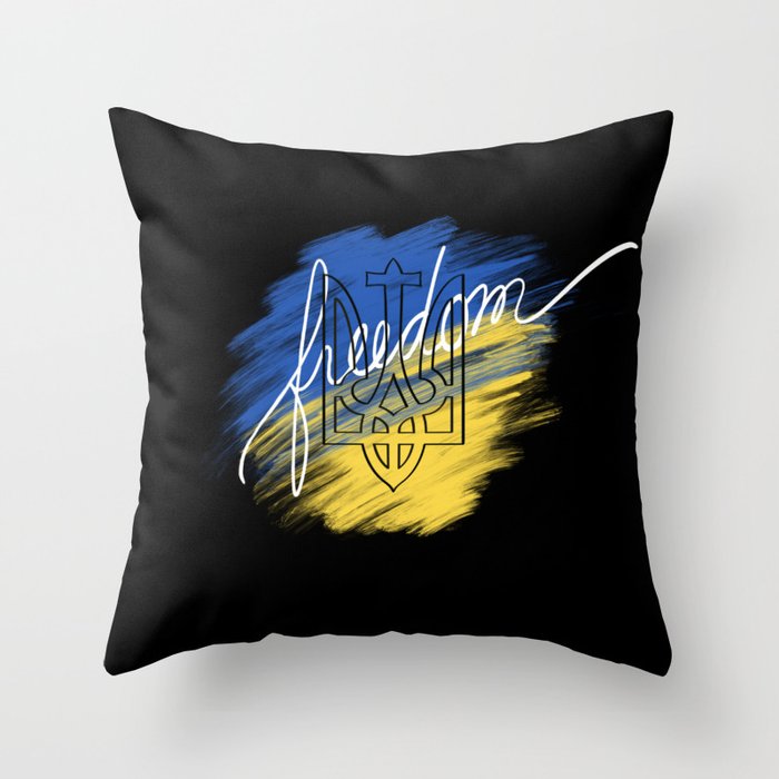 Ukraine Freedom Is A Human Right Throw Pillow