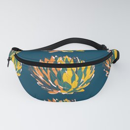 Succulent yellow fire colors pattern design for plant lovers Fanny Pack