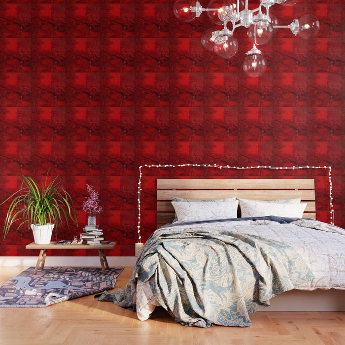 Textured Red Wall Abstract Art Wallpaper By Artaddiction45 Society6