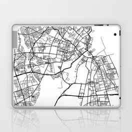 COPENHAGEN DENMARK BLACK CITY STREET MAP ART Laptop Skin