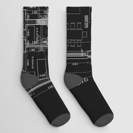 Detailed architectural private house floor plan, apartment layout, blueprint. Vector illustration Socks