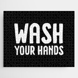 Wash your hands - black Jigsaw Puzzle