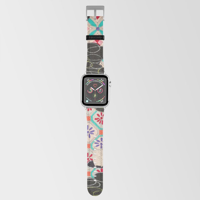 Abstract Geometric Pattern Vintage Japanese Print Apple Watch Band