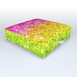 Rainbow Glitter Ombre Pattern Colorful Paint Sparkle Background Outdoor Floor Cushion