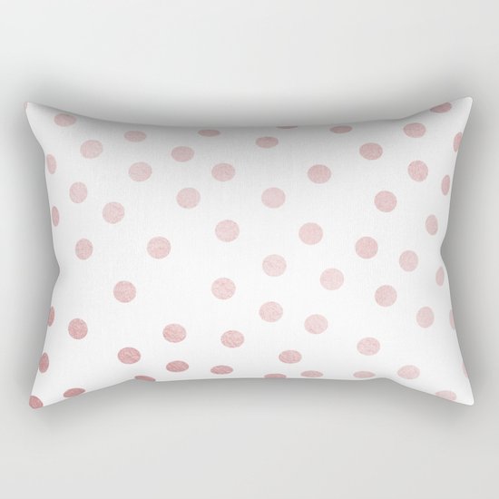 Simply Dots in Rose Gold Sunset Rectangular Pillow