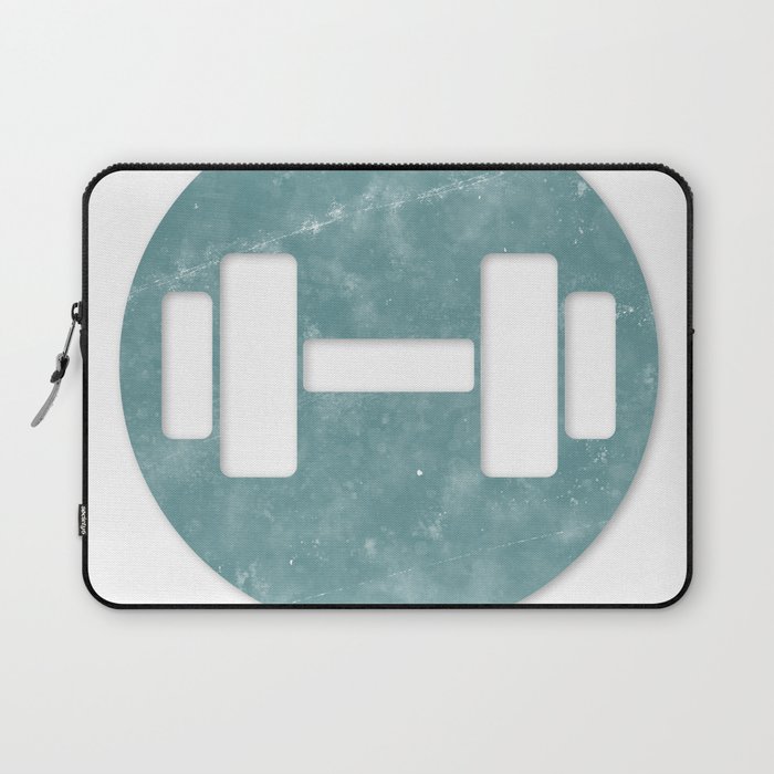 Dumbbell weights vintage blue circle Laptop Sleeve