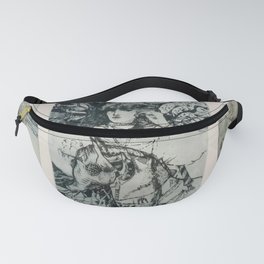 Horse a Woman Artwork Black and White Fanny Pack