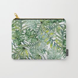 Watercolor Exotic Leaves Carry-All Pouch