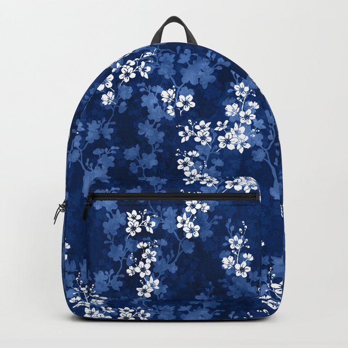 Sakura blossom in deep blue Backpack