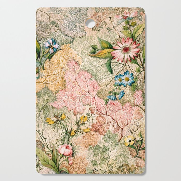 Romantic Marble End Paper Floral 1788 William Kilburn Cutting Board