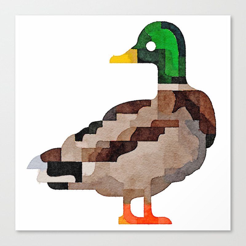 Mallard Duck Watercolor Painting Canvas Print By Mozayix Society6
