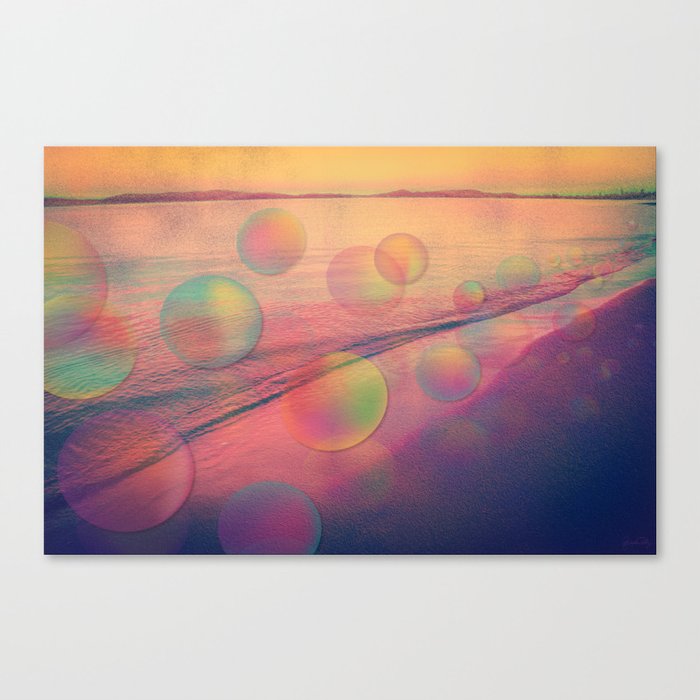 Colorful Summer Dream (California Beach in Rainbow Colors) Canvas Print