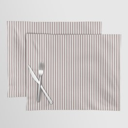 Branch Brown and White Micro Vertical Vintage English Country Cottage Ticking Stripe Placemat