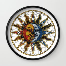 Celestial Mosaic Sun and Moon COASTER Wall Clock