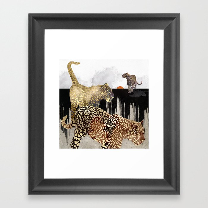 Minimal Leopards Framed Art Print