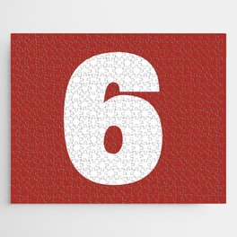6 (White & Maroon Number) Jigsaw Puzzle