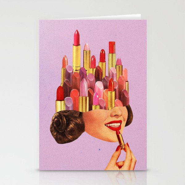 Lipstick (Purple) Stationery Cards