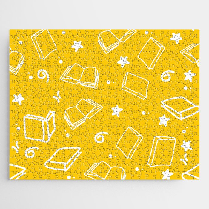 Hand Drawn Doodle Books Seamless Pattern Jigsaw Puzzle