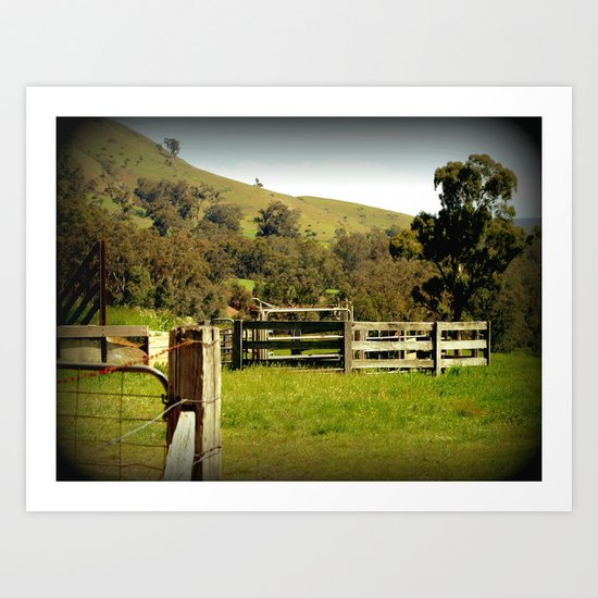 Cattle Yards Art Print