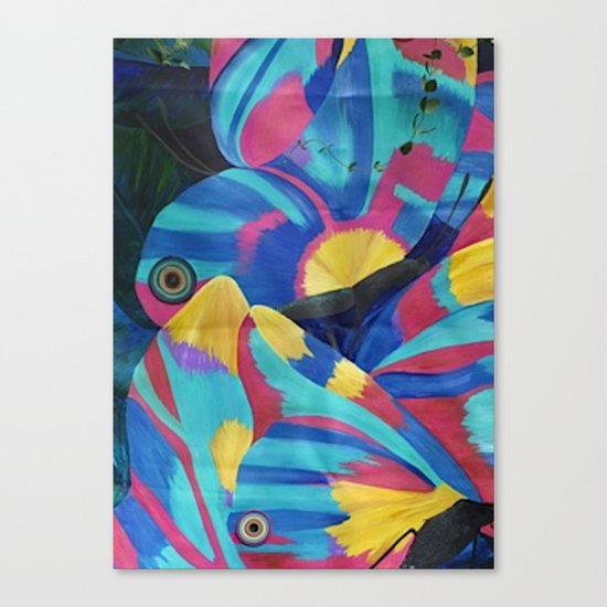 Butterfly Fish Birds Canvas Print