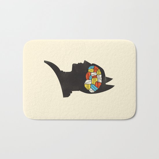 Bat Phrenology Bath Mat