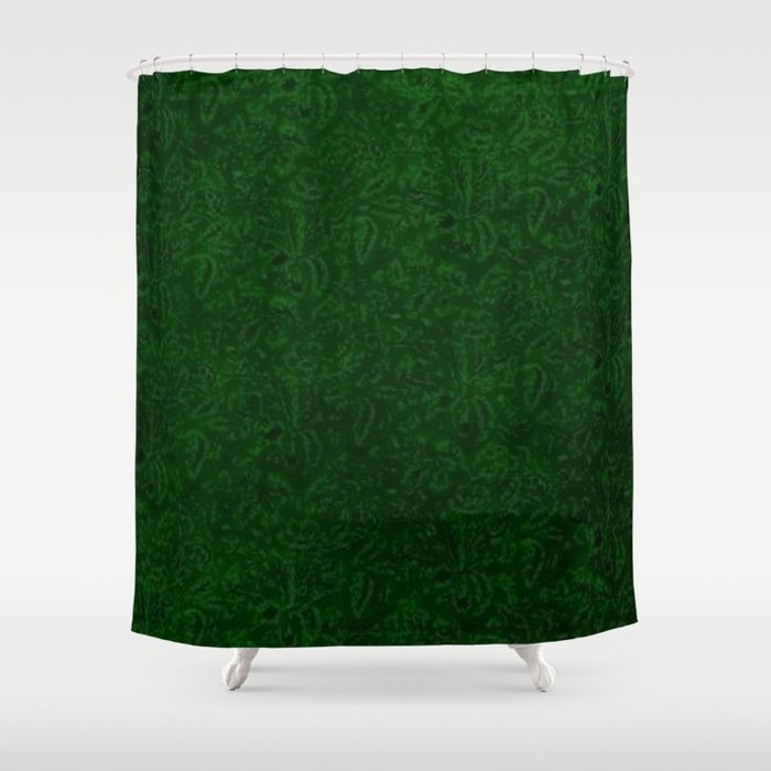 Vintage Floral Forest Emerald Green Shower Curtain By Saravalor