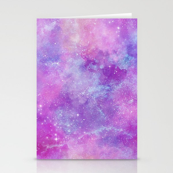 Purple Pink Galaxy Painting Stationery Cards