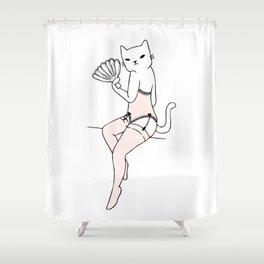 Pin up cat Shower Curtain