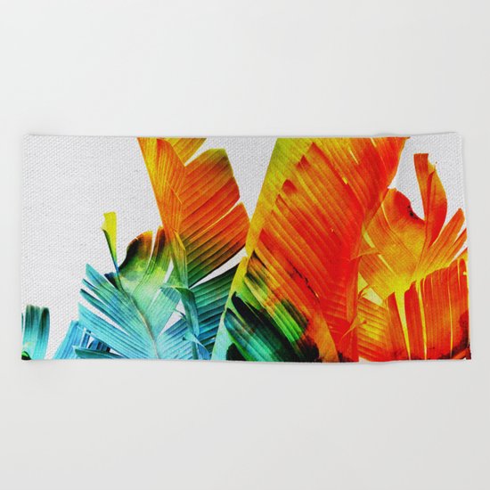 Enchanted Banana Leaves Beach Towel