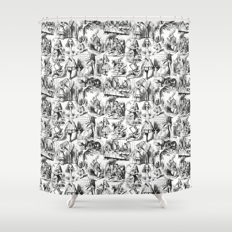 Alice In Wonderland Toile De Jouy Pattern Black And White