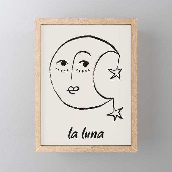 La luna Framed Mini Art Print