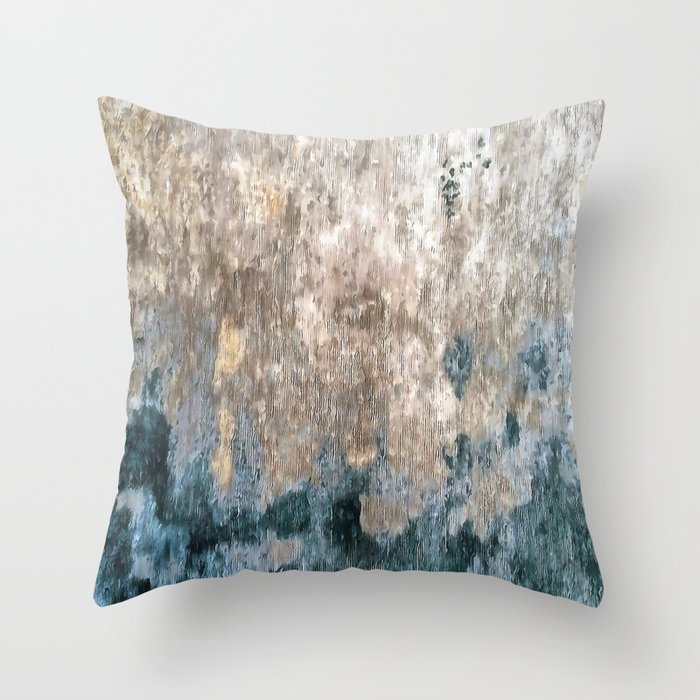 Blue Grey Abstract Throw Pillow