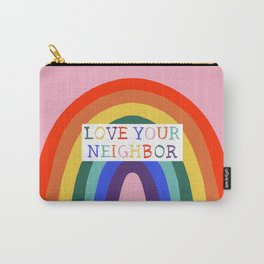 Love Your Neighbor Rainbow LGBTQ Affirming Church Carry-All Pouch | Jesus, Curated, Digital, Loveyourneighbor, Pop Art, Lgbtq, Affirmingchurch, Bible, Affirmingchristian, Pride 