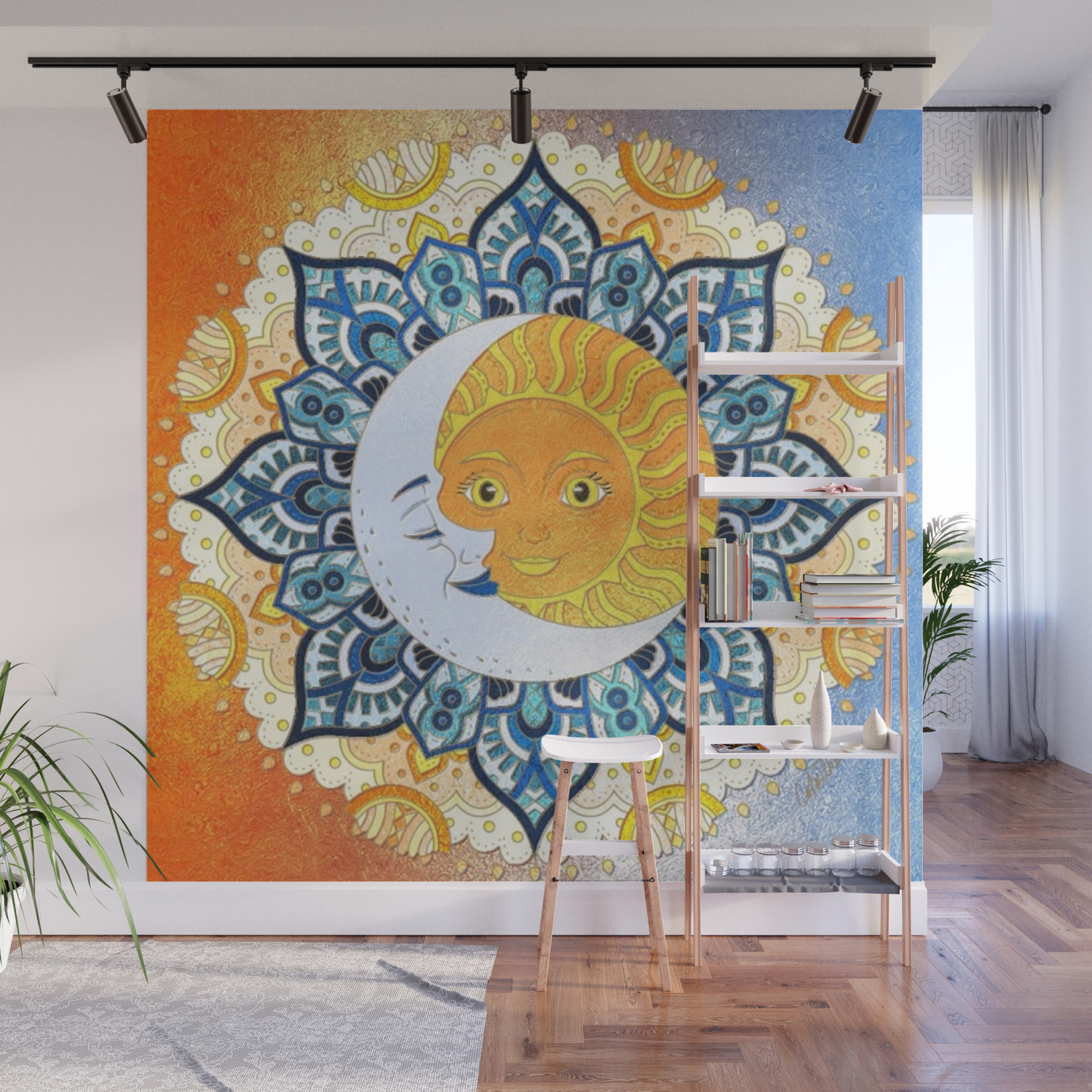 Sun And Moon Mandala Wall Mural By Expressionart Society6