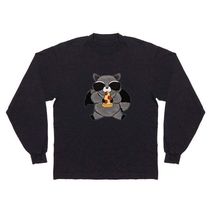 three wise raccoon pizza Long Sleeve T Shirt