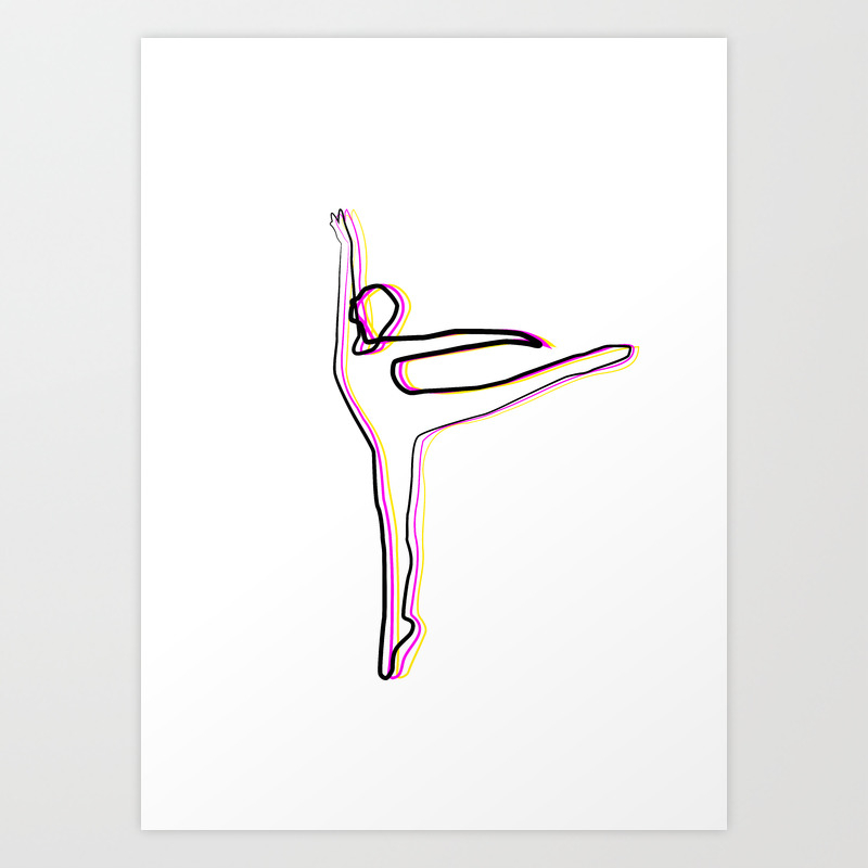 Abstract Girl Illustration Outlines Ballet Dancer Silhouette