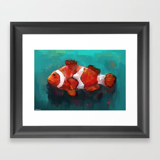 Red Clown Framed Art Print