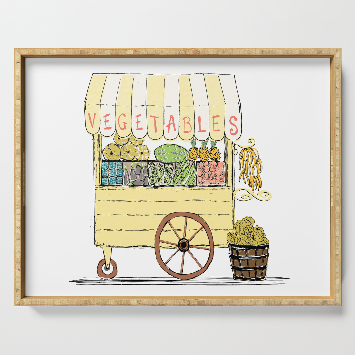 Vegetable Cart Serving Tray By Modernjune Society6