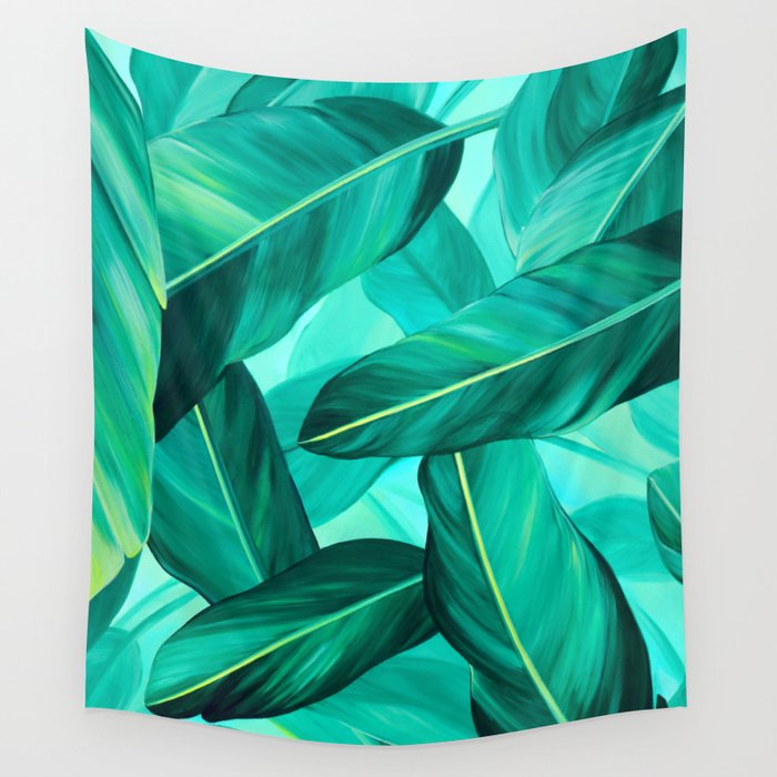Banana Leaves Wall Tapestry by Halley Dawn Society6