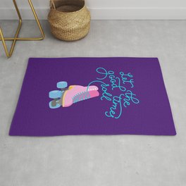Let the Good Times Roll (Purple Background) Rug