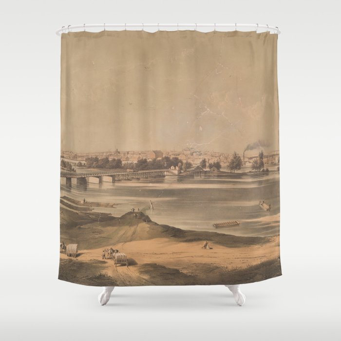 Vintage Pictorial View Of Richmond Va 1853 Shower Curtain By