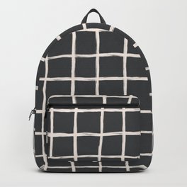 Charcoal Minimal Plaid Checks Backpack