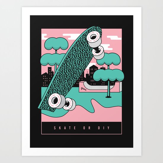 Skate or DIY Dark Roast Art Print