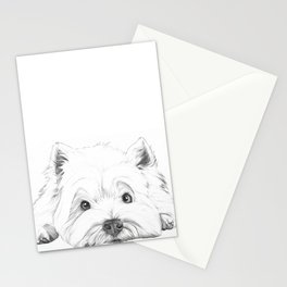 West Highland White Terrier, Westie Portrait, Cute dog Stationery Cards